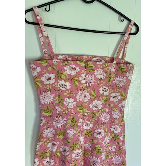 Lynn Lugo Strapless Pink‎ Floral Sundress Spaghetti Straps Size 6 - Picture 4 of 5